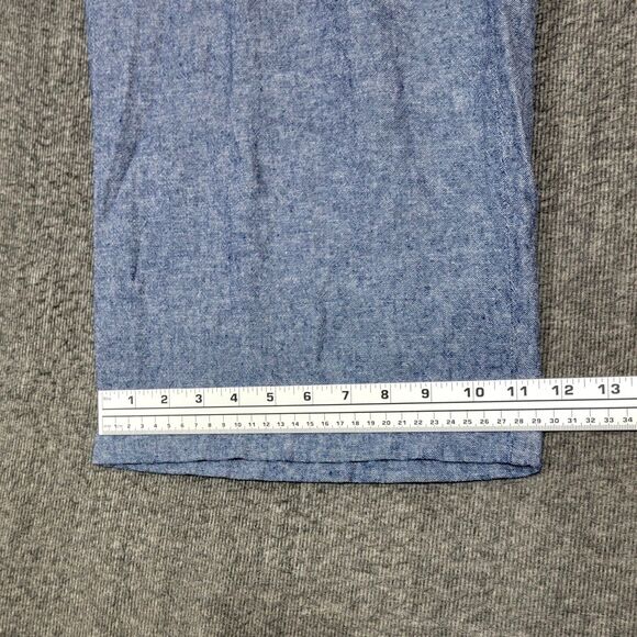 Old Navy Pants Womens 3X Blue Chambray Linen Blend Wide Leg Elastic Waist - Picture 7 of 12